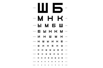 Таблица Сивцева-Головина для проверки зрения