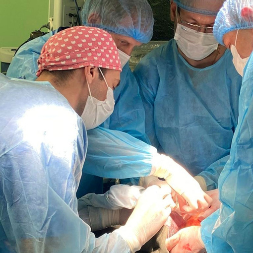 Врач анестезиолог-реаниматолог принимает участие в сложнейшей операции с применением процедуры EXIT